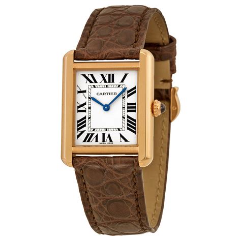 cartier watch leather strap ladies|cartier tank brown leather strap.